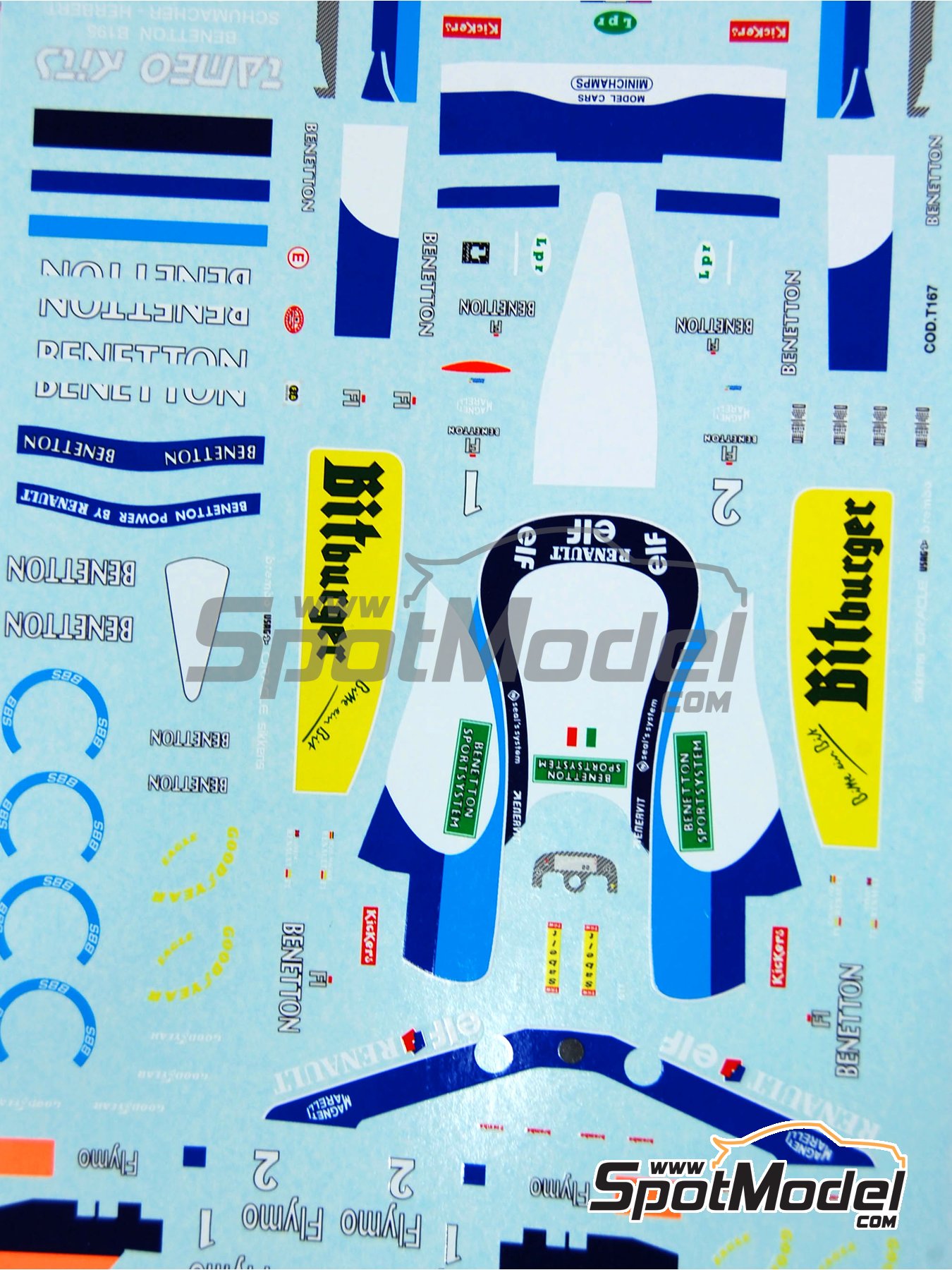 Tameo Kits DK200: Decoración escala 1/43 - Benetton Renault